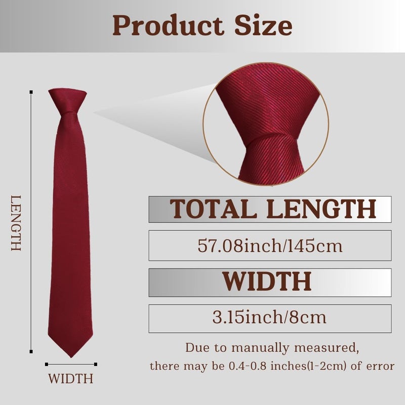 WOXVM Men's Ties Classic Solid Pure Color 3.15" (8CM) Mens Necktie, Premium Formal Black Ties For Men Business Wedding Party - Image 4